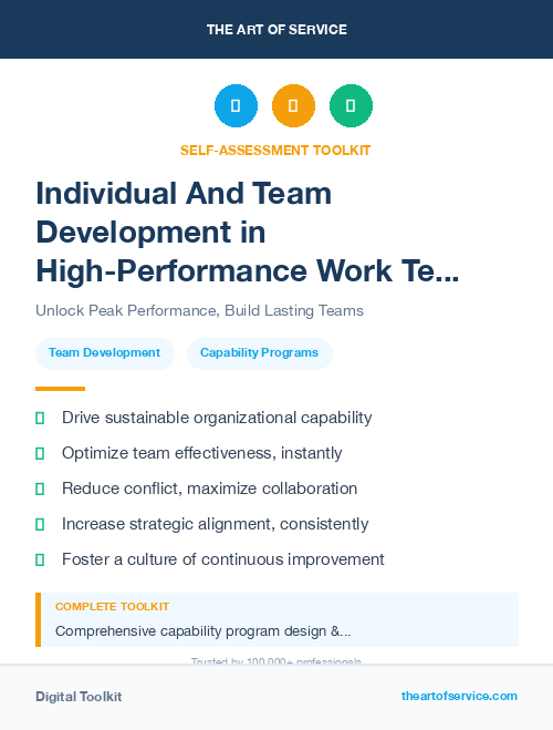 Individual And Team Development in High-Performance Work Teams Strategies