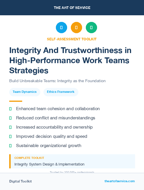 Integrity And Trustworthiness in High-Performance Work Teams Strategies