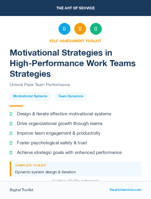 Motivational Strategies in High-Performance Work Teams Strategies