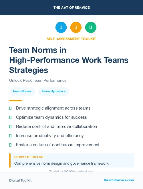 Team Norms in High-Performance Work Teams Strategies