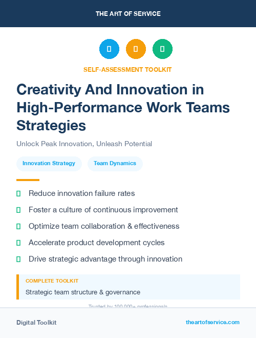 Creativity And Innovation in High-Performance Work Teams Strategies