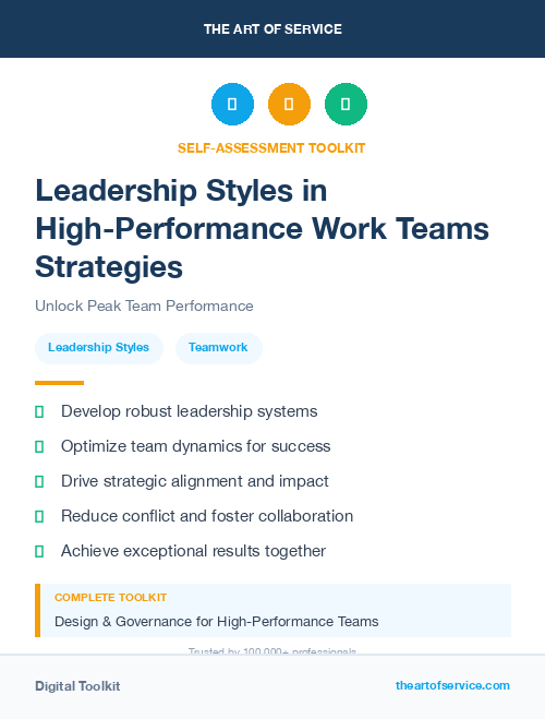 Leadership Styles in High-Performance Work Teams Strategies