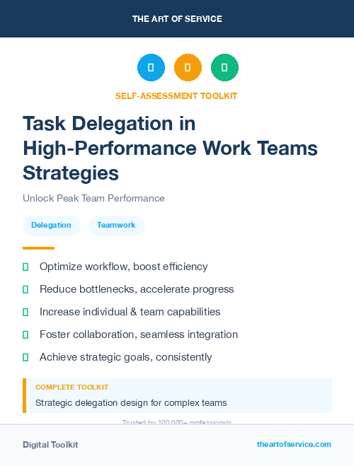 Task Delegation in High-Performance Work Teams Strategies