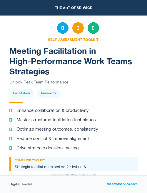 Meeting Facilitation in High-Performance Work Teams Strategies