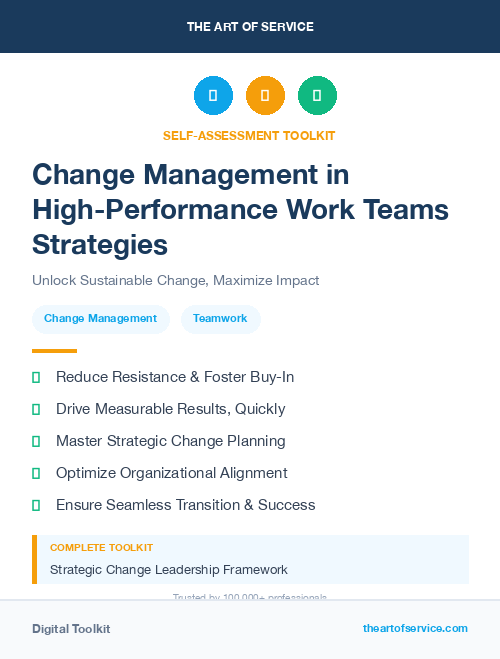Change Management in High-Performance Work Teams Strategies