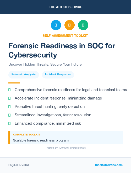 Forensic Readiness in SOC for Cybersecurity
