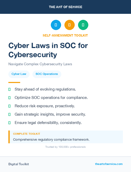 Cyber Laws in SOC for Cybersecurity