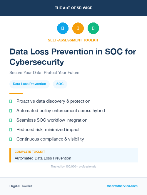 Data Loss Prevention in SOC for Cybersecurity