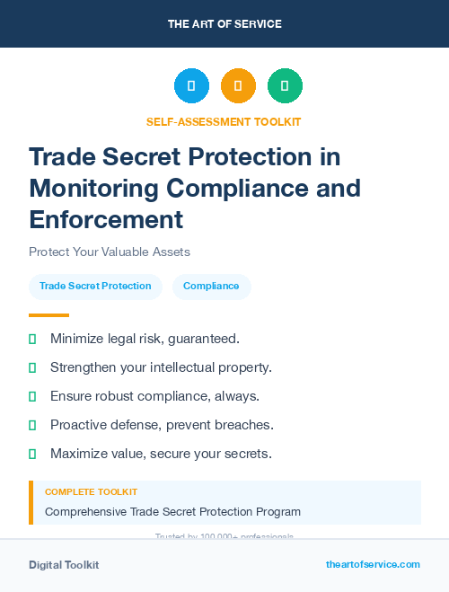 Trade Secret Protection in Monitoring Compliance and Enforcement