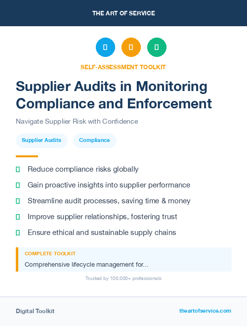 Supplier Audits in Monitoring Compliance and Enforcement