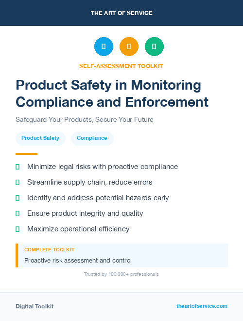 Product Safety in Monitoring Compliance and Enforcement