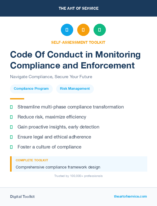 Code Of Conduct in Monitoring Compliance and Enforcement