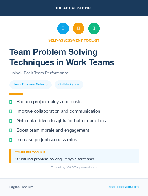 Team Problem Solving Techniques in Work Teams