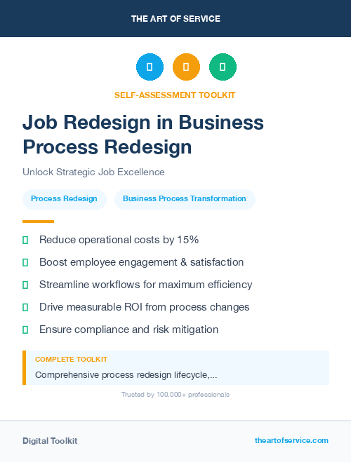 Job Redesign in Business Process Redesign