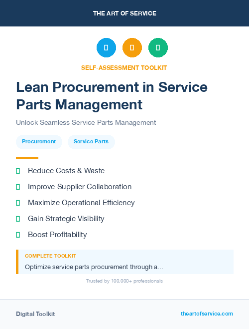 Lean Procurement in Service Parts Management