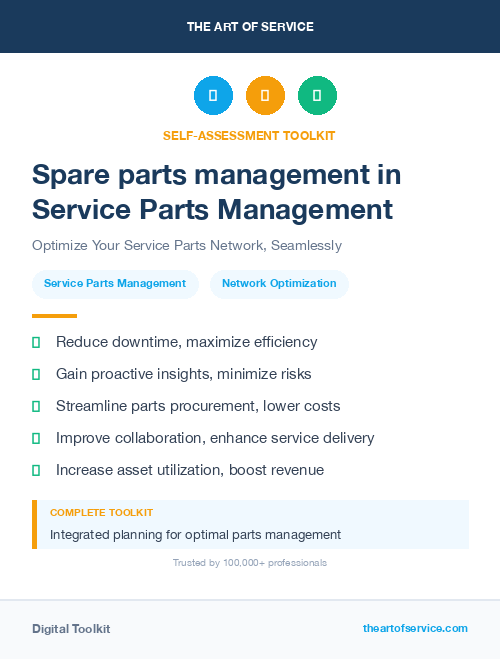 Spare parts management in Service Parts Management