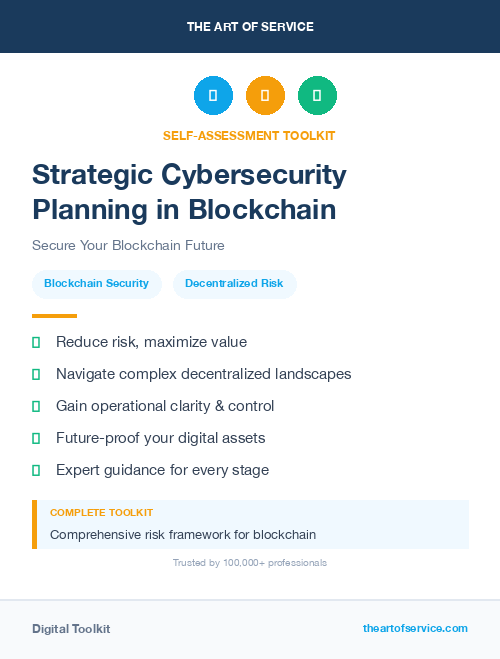 Strategic Cybersecurity Planning in Blockchain