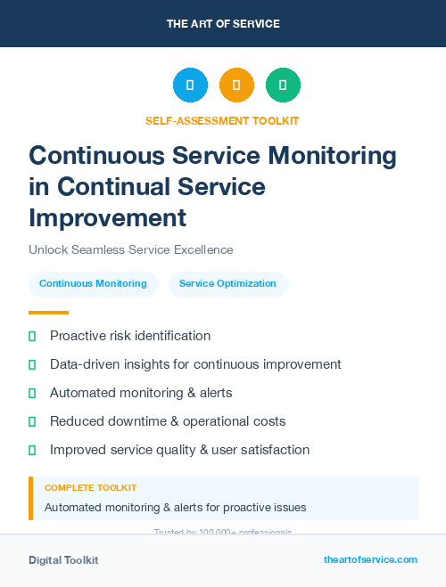 Continuous Service Monitoring in Continual Service Improvement