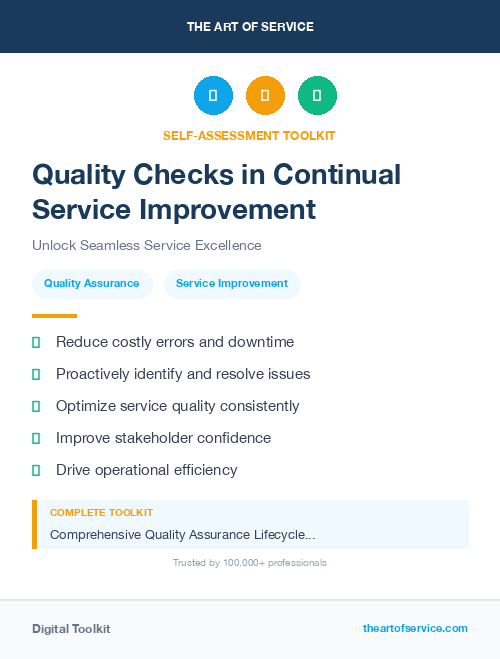 Quality Checks in Continual Service Improvement