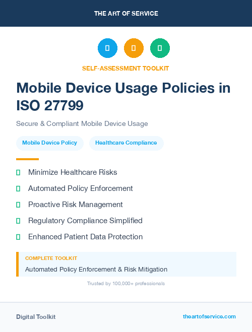 Mobile Device Usage Policies in ISO 27799