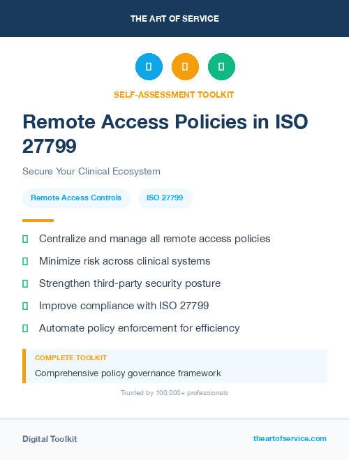 Remote Access Policies in ISO 27799