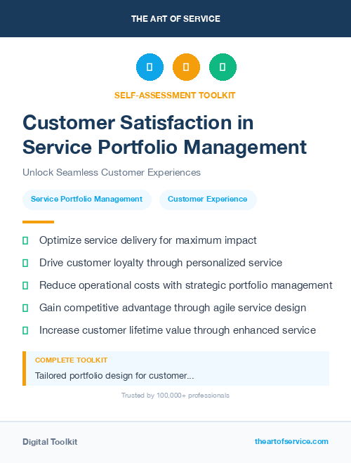 Customer Satisfaction in Service Portfolio Management