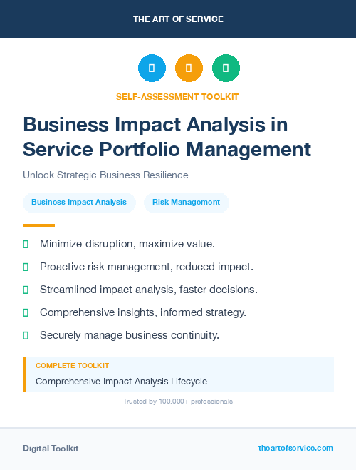 Business Impact Analysis in Service Portfolio Management