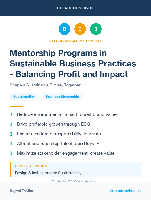 Mentorship Programs in Sustainable Business Practices - Balancing Profit and Impact