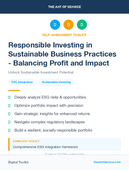 Responsible Investing in Sustainable Business Practices - Balancing Profit and Impact
