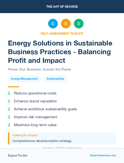 Energy Solutions in Sustainable Business Practices - Balancing Profit and Impact
