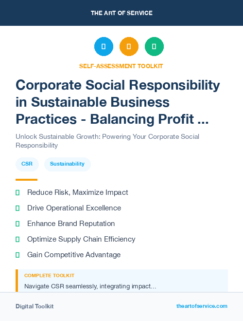 Corporate Social Responsibility in Sustainable Business Practices - Balancing Profit and Impact