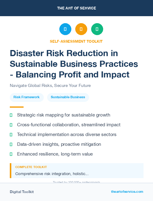Disaster Risk Reduction in Sustainable Business Practices - Balancing Profit and Impact