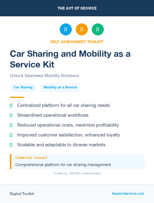 Car Sharing and Mobility as a Service Kit