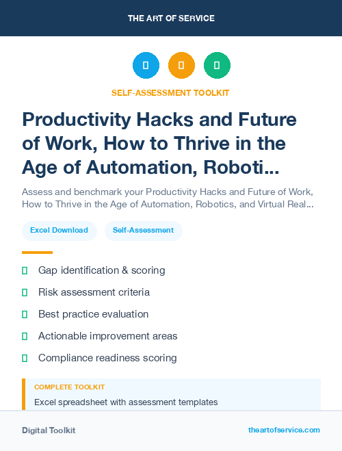 Productivity Hacks and Future of Work, How to Thrive in the Age of Automation, Robotics, and Virtual Reality Kit