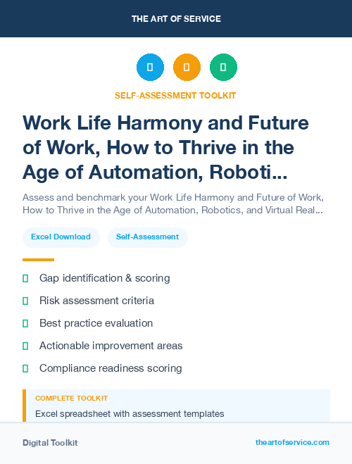 Work Life Harmony and Future of Work, How to Thrive in the Age of Automation, Robotics, and Virtual Reality Kit
