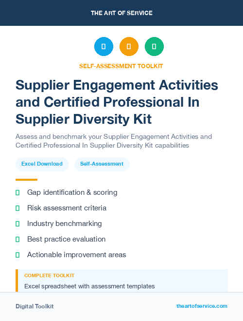 Supplier Engagement Activities and Certified Professional In Supplier Diversity Kit