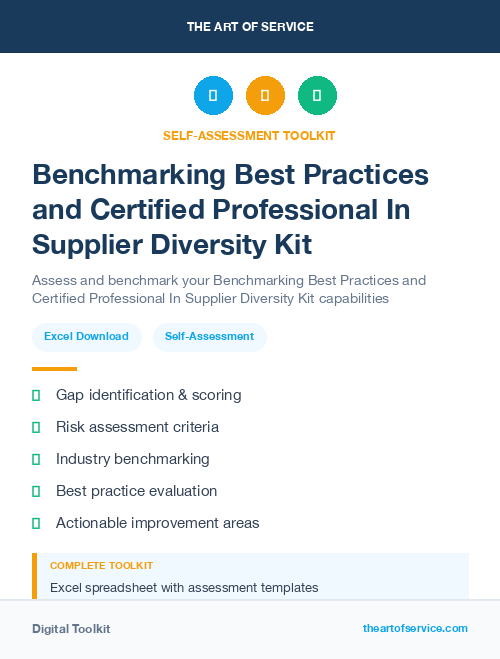 Benchmarking Best Practices and Certified Professional In Supplier Diversity Kit