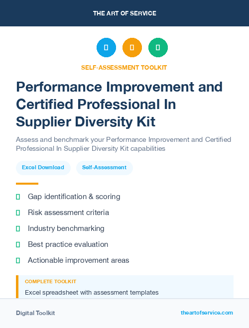 Performance Improvement and Certified Professional In Supplier Diversity Kit