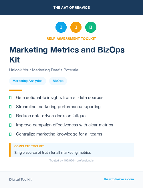 Marketing Metrics and BizOps Kit