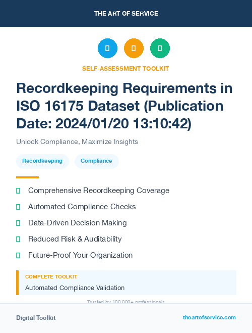 Recordkeeping Requirements in ISO 16175 Dataset