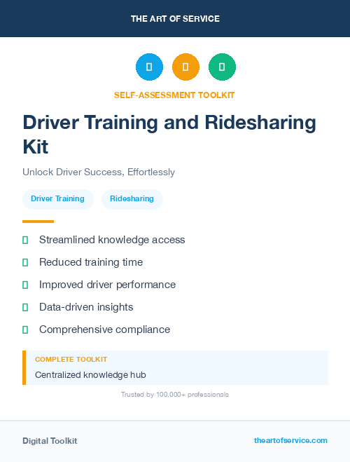 Driver Training and Ridesharing Kit