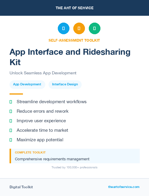 App Interface and Ridesharing Kit
