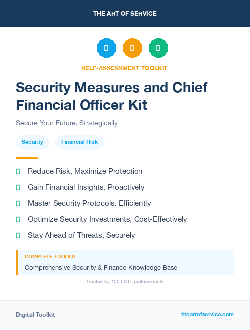 Security Measures and Chief Financial Officer Kit