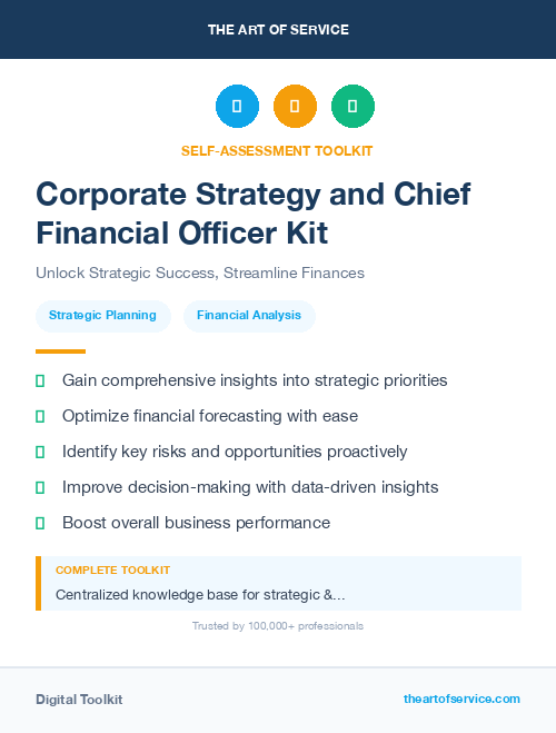 Corporate Strategy and Chief Financial Officer Kit