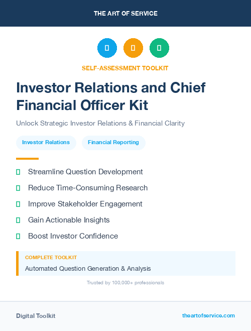 Investor Relations and Chief Financial Officer Kit