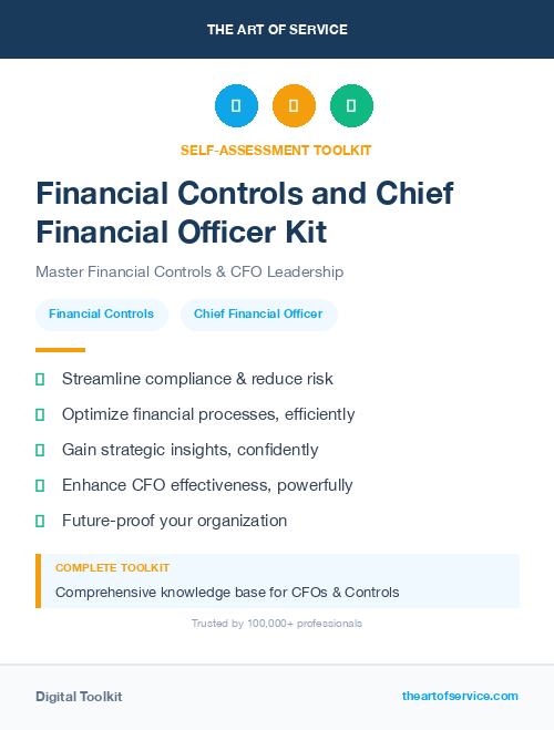 Financial Controls and Chief Financial Officer Kit