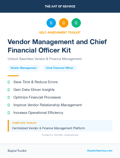 Vendor Management and Chief Financial Officer Kit