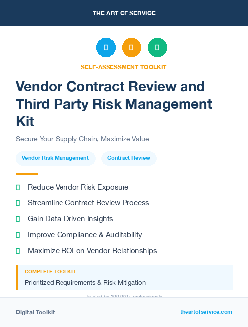Vendor Contract Review and Third Party Risk Management Kit