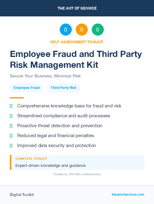 Employee Fraud and Third Party Risk Management Kit