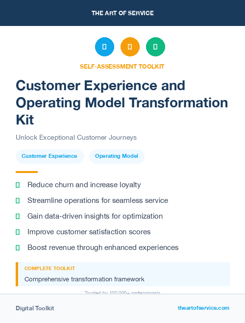 Customer Experience and Operating Model Transformation Kit